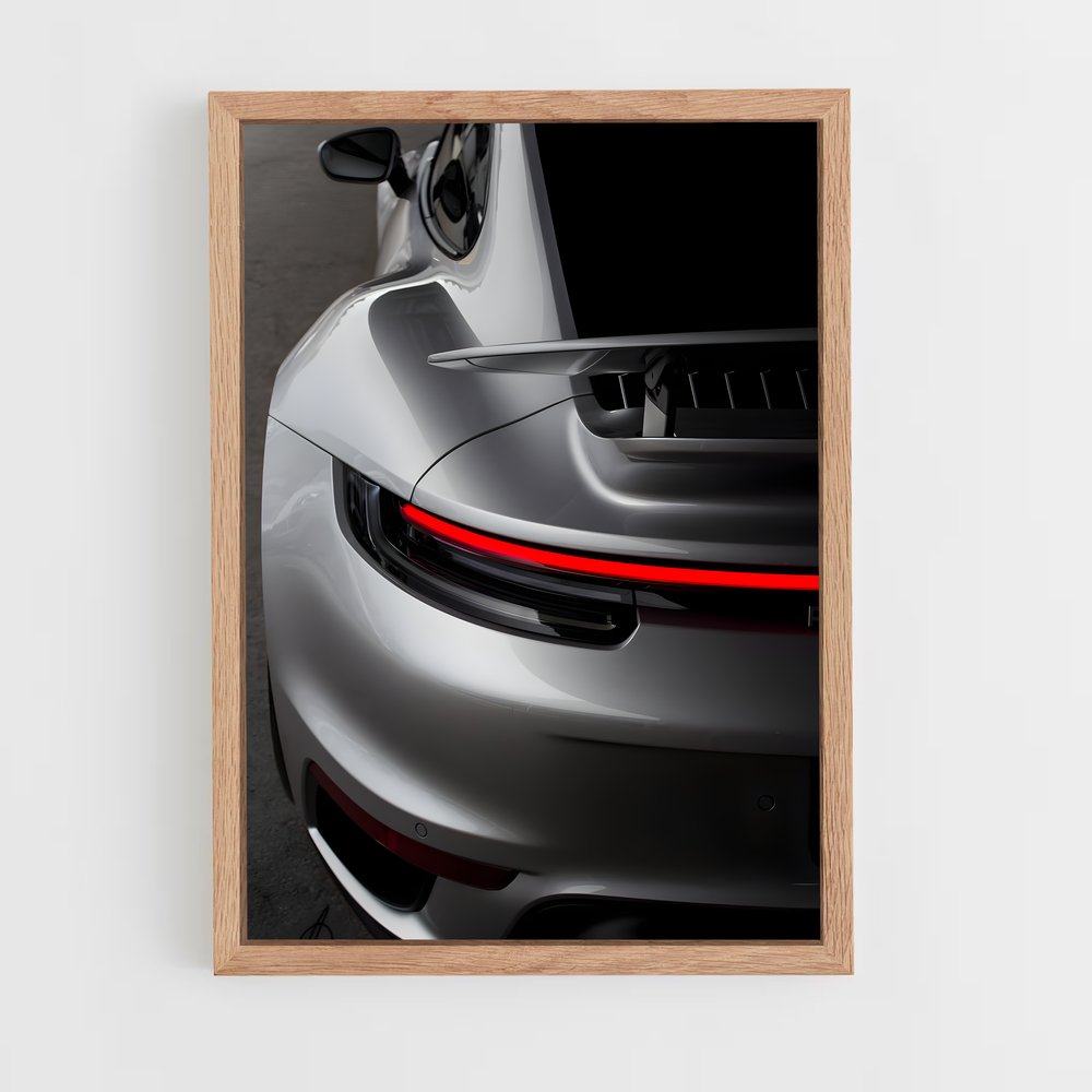 Poster Turbo Gris – affiche Porsche (vue 4)